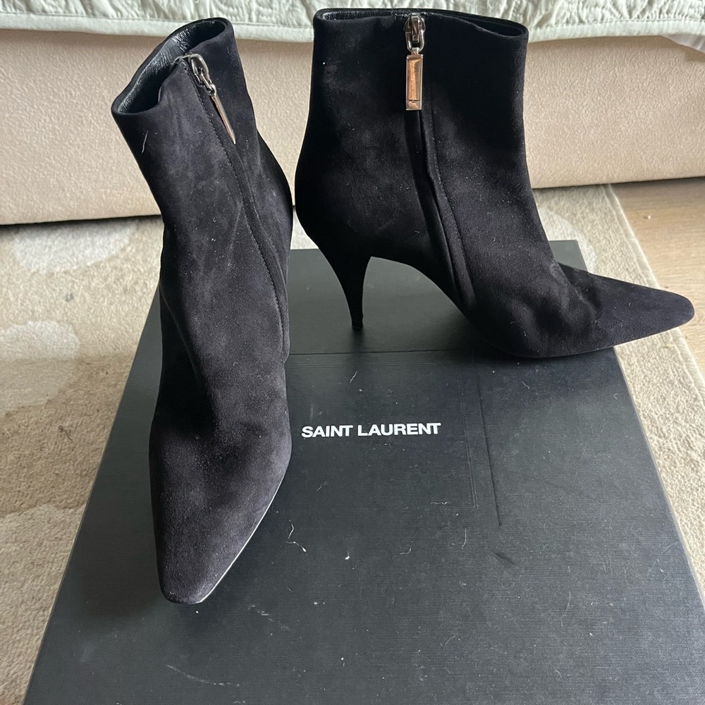 Saint Laurent Black Heeled Boots with Stiletto Heel